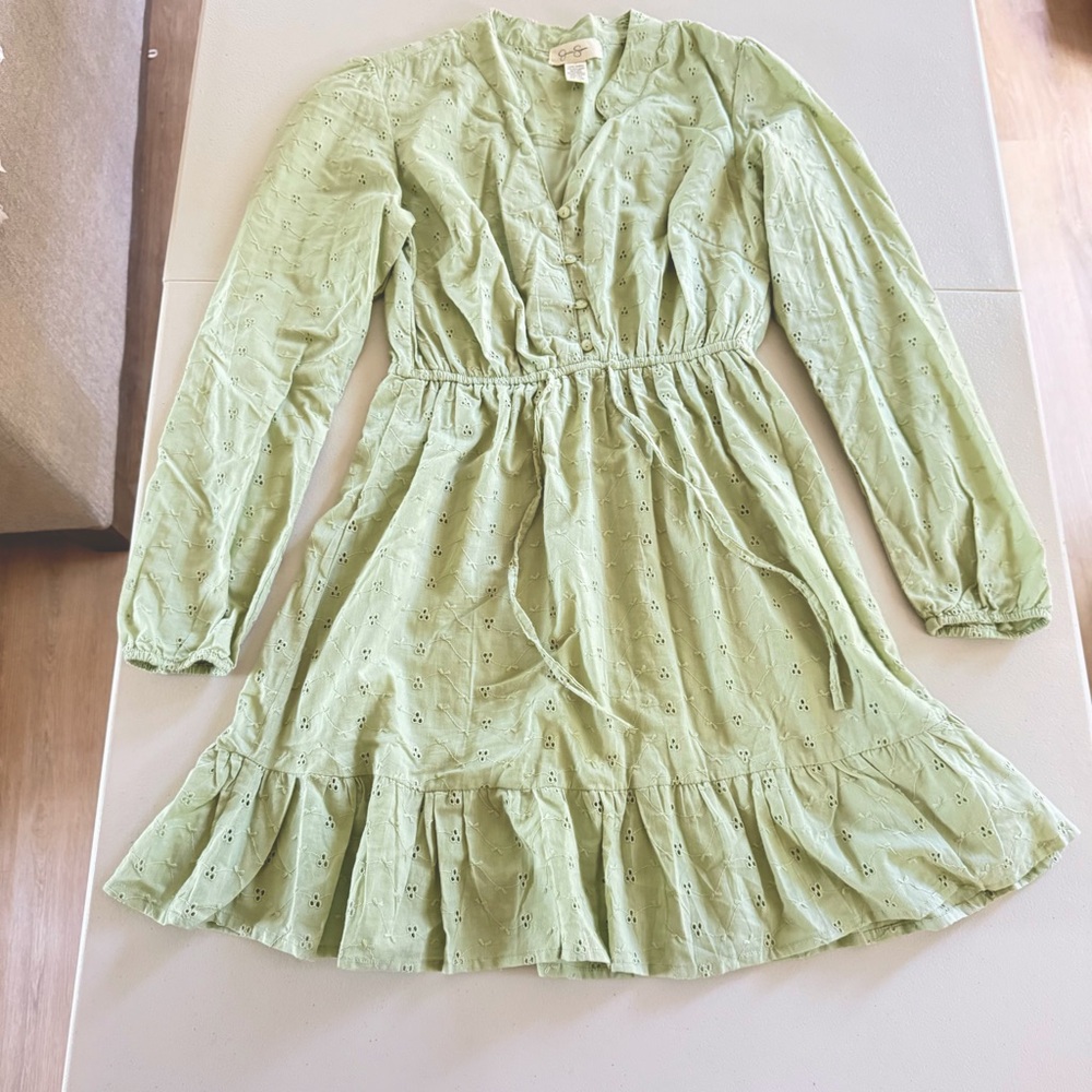 Cottagecore Sage Green Mini Dress